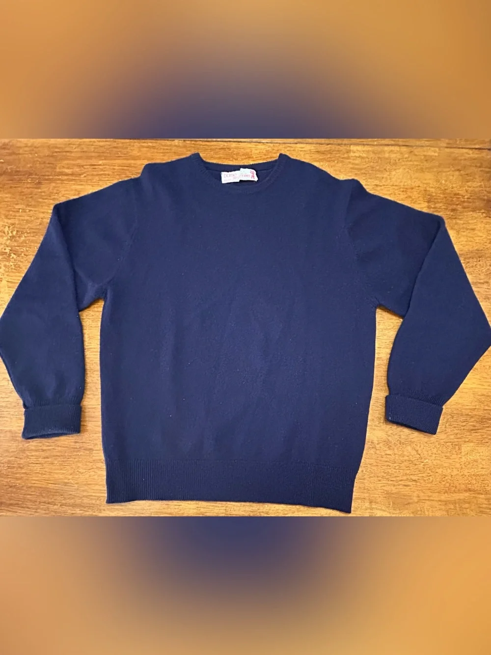 Men's The Scotch House Crewneck 100% Lambswool Sweater in Navy